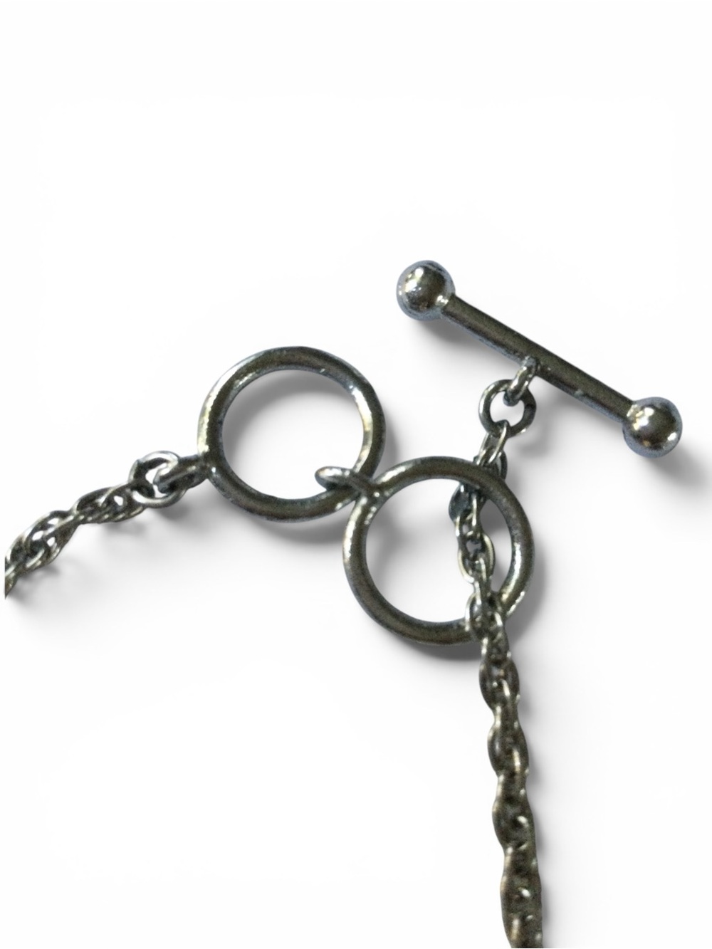 Silver-Tone Stainless Steel Link Bracelet - Blue Lapis-Style Cabochons - 7"-8" - Picture 8 of 12
